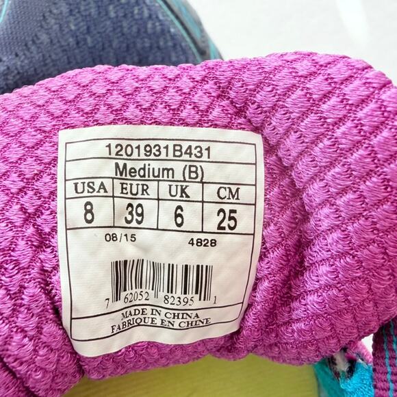 Brooks Ghost 8 Pink Blue Teal Size 8 Knit Run Gym Walk Comfort Worn 1X RARE - Picture 7 of 7